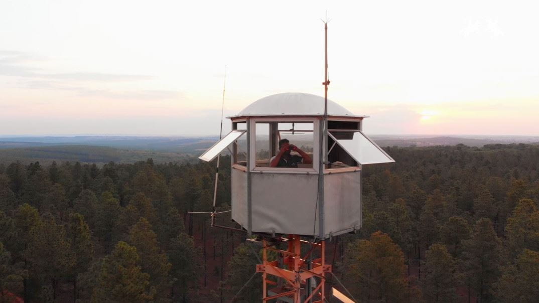 fire observation tower in a forest in Brazil owned by Faber-Castell 