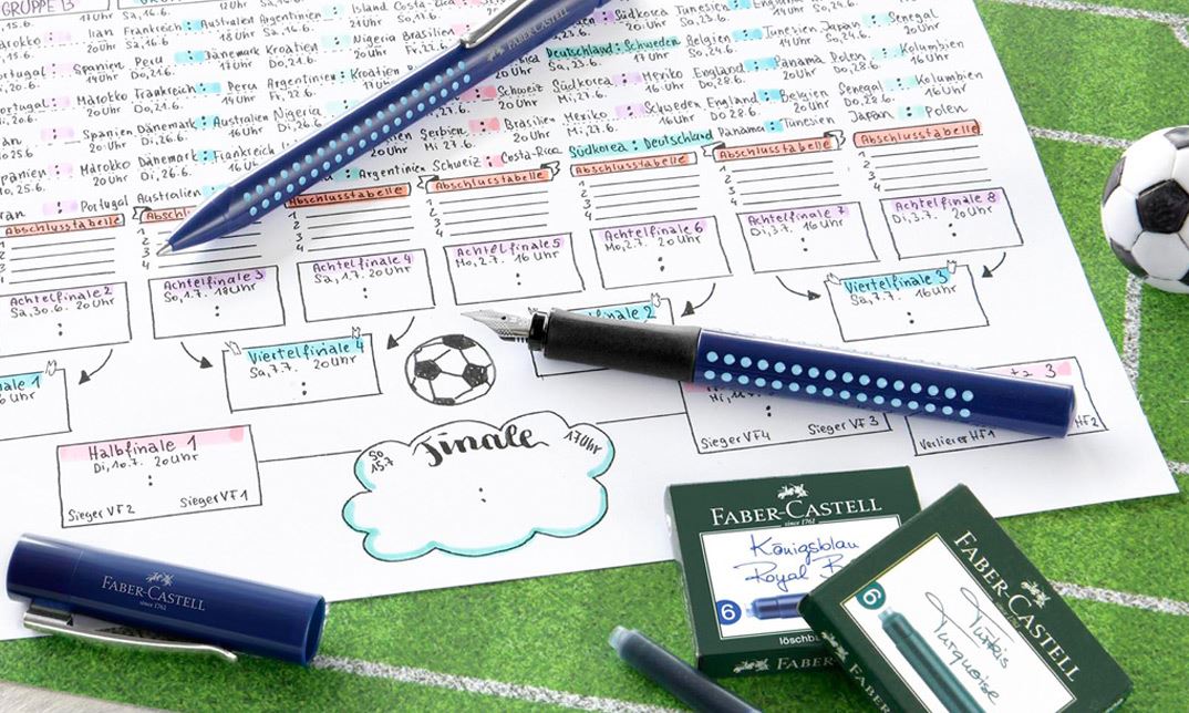 Spielplan 2018 Fußball mit Stiften von Faber-Castell