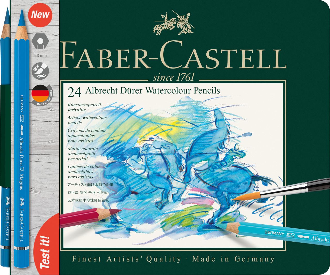 Faber-Castell - Albrecht Dürer Aquarellstift, 24er Metalletui