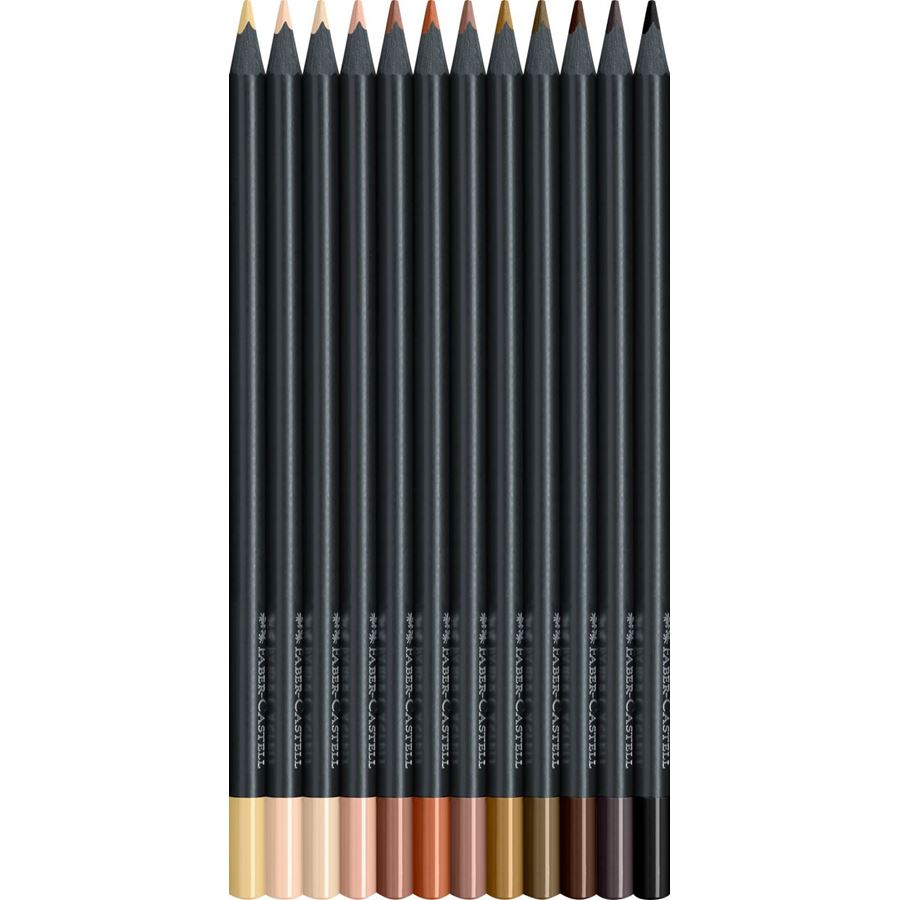 Faber-Castell - Black Edition Buntstifte Skin Tones 12er Kartonetui