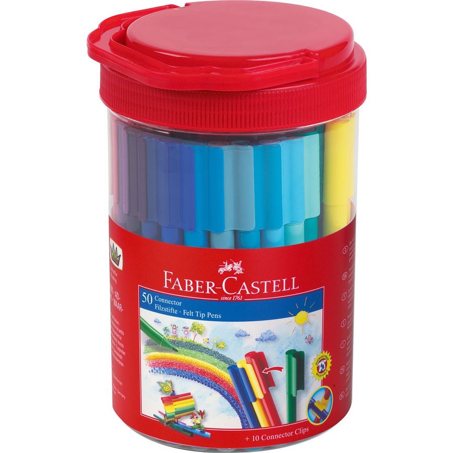 Faber-Castell - Connector Filzstift- Set Box, 60-teilig