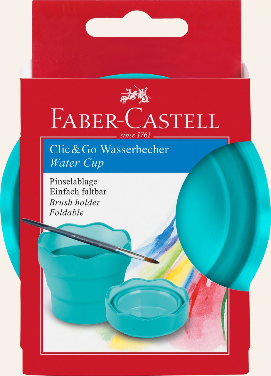 Faber-Castell - Wasserbecher Clic&Go türkis