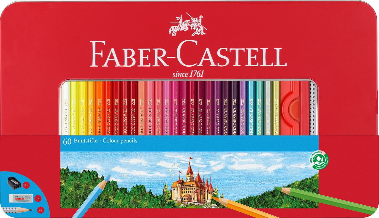 Faber-Castell - Classic Colour Buntstifte, 60er Metalletui