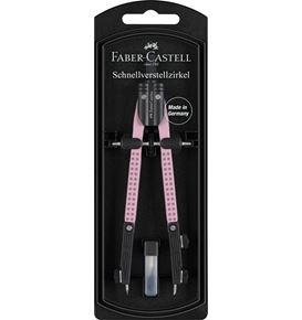 Faber-Castell - Schnellverstellzirkel mit Gelenken, 3.5mm, Grip rose shadows