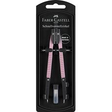 Faber-Castell - Schnellverstellzirkel mit Gelenken, 3.5mm, Grip rose shadows