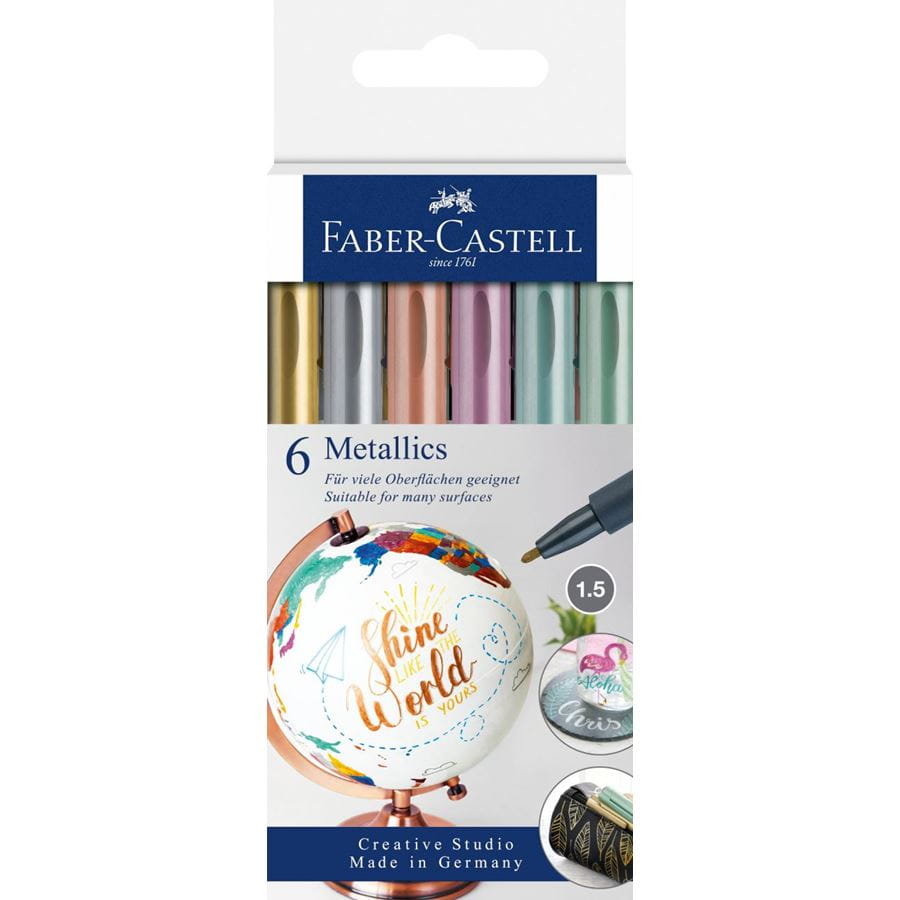 Faber-Castell - Metallics Marker, 6er Kartonetui