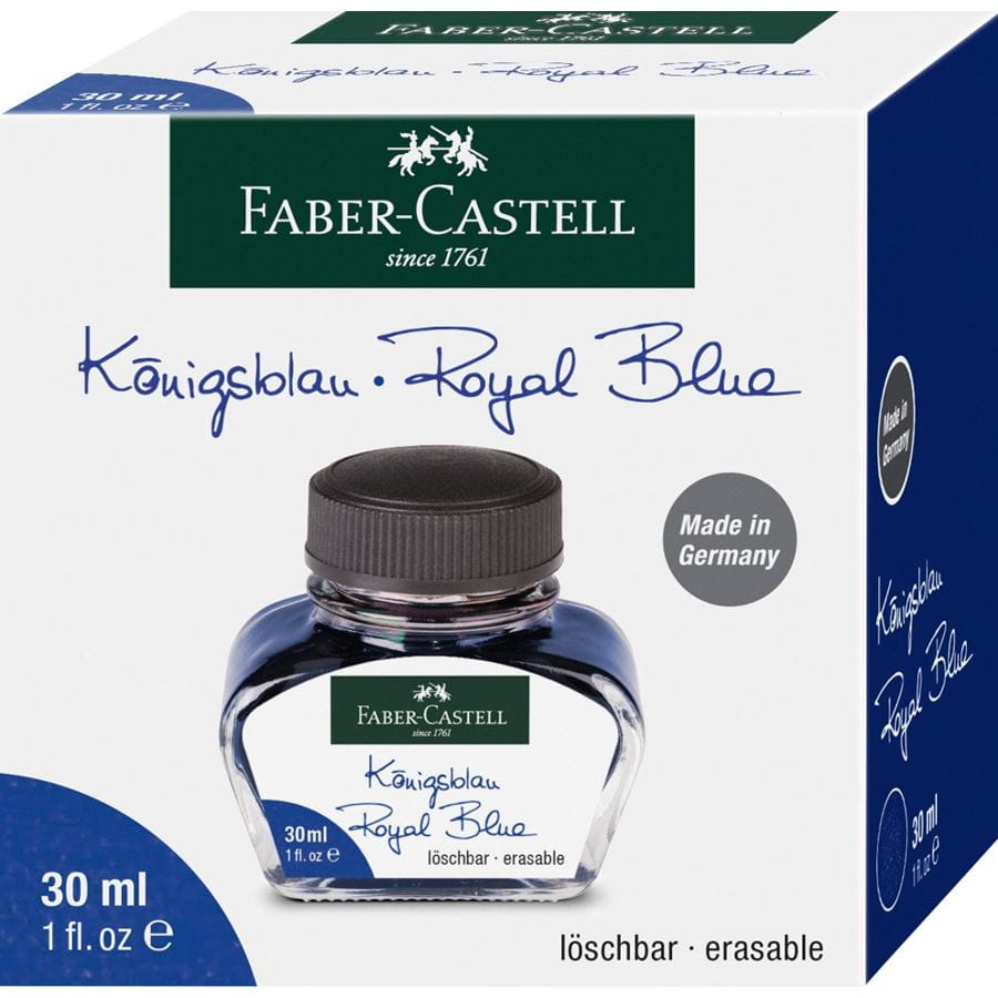Faber-Castell - Tintenglas, 30 ml, Tinte blau löschbar