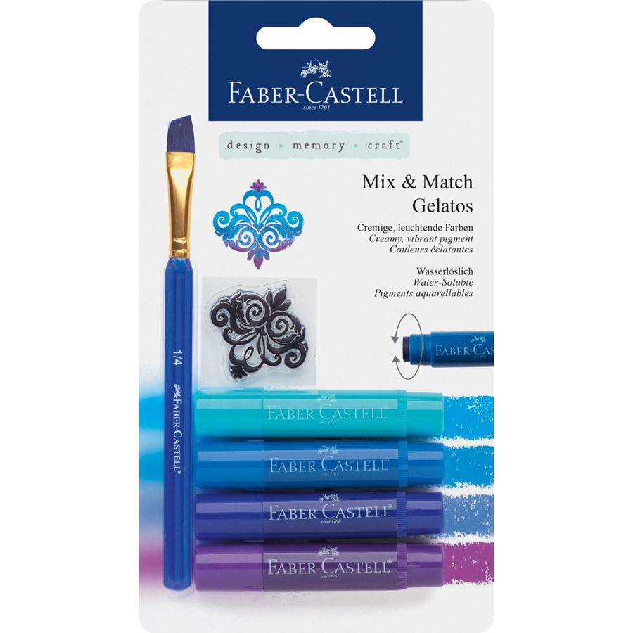 Faber-Castell - Aquarellkreiden Gelatos blau 6tlg. Set