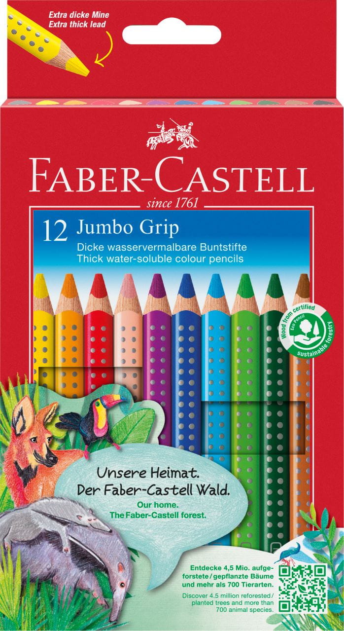 Faber-Castell - Jumbo Grip Buntstift, 12er Kartonetui