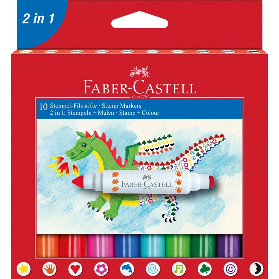 Faber-Castell - Stempel-Filzstifte 10er Kartonetui