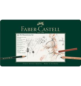 Faber-Castell - Pitt Monochrome Set, 33er Metalletui