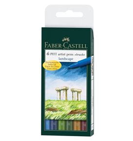 Faber-Castell - Pitt Artist Pen Brush Tuschestift, 6er Etui, Landscape