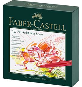 Faber-Castell - Pitt Artist Pen Brush Tuschestift, 24er Atelierbox