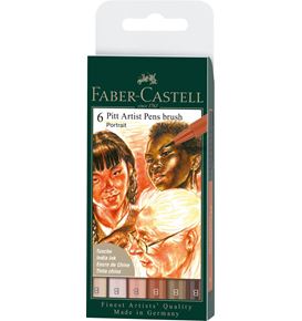 Faber-Castell - Tuschestift Pitt Artist Pen Brush 6er Etui Portrait