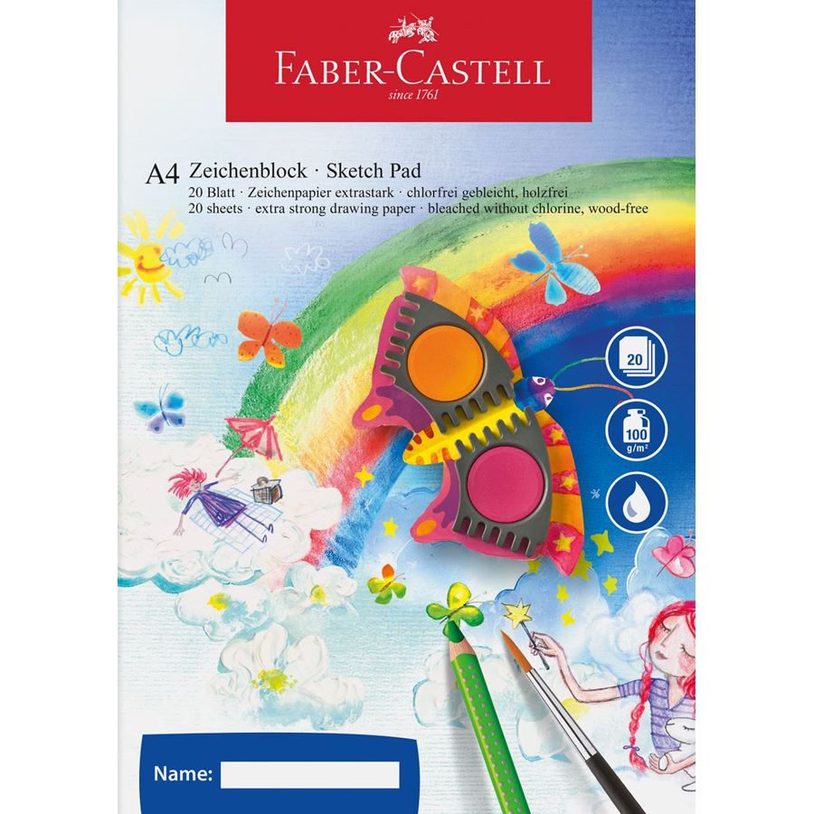 Faber-Castell - Zeichenblock, A4, 20 Blatt, 100g/m2