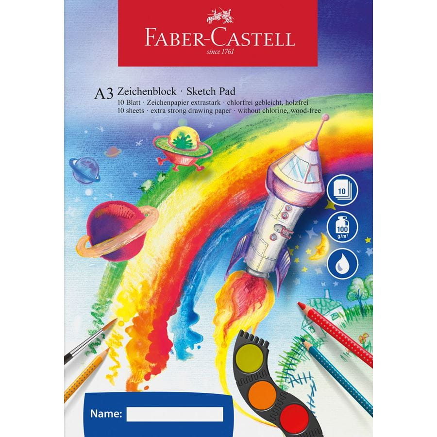 Faber-Castell - Zeichenblock, A3, 10 Blatt, 100g/m2