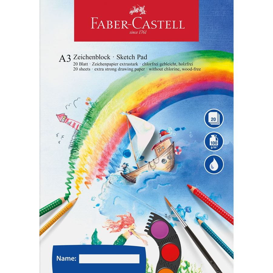 Faber-Castell - Zeichenblock, A3, 20 Blatt, 100g/m2
