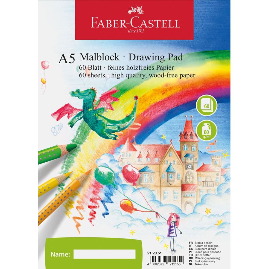 Faber-Castell - Malblock, A5, 60 Blatt, 80g/m2