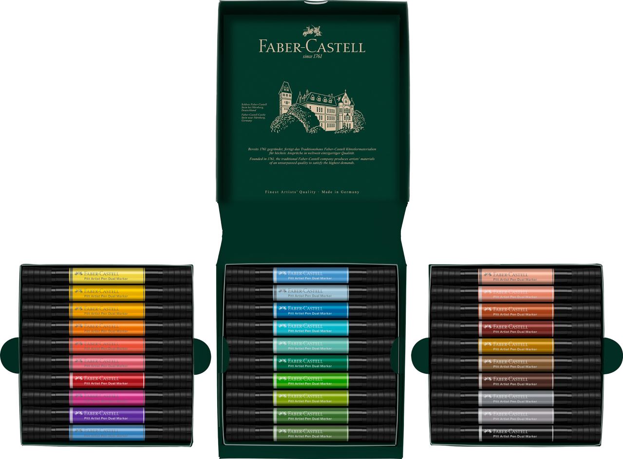 Faber-Castell - Pitt Artist Pen Dual Marker Tuschestift, 30er Kartonetui