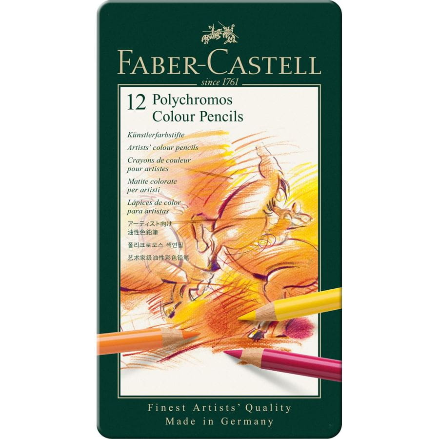 Faber-Castell - Polychromos Farbstift, 12er Metalletui