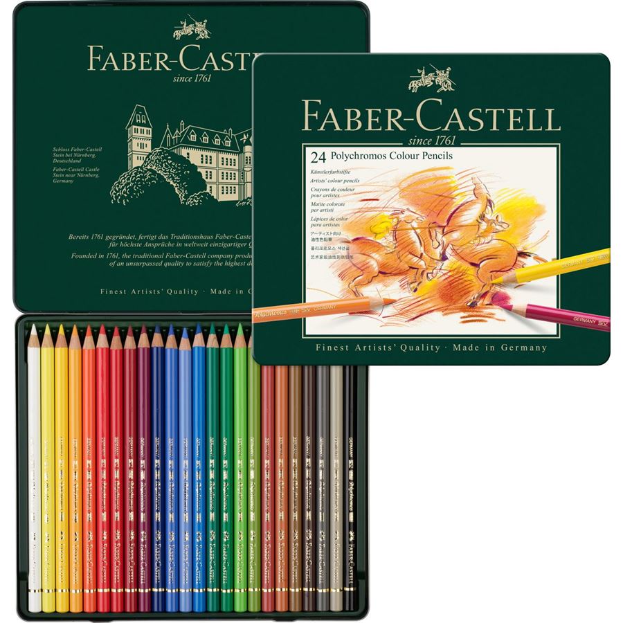 Faber-Castell - Polychromos Farbstift, 24er Metalletui