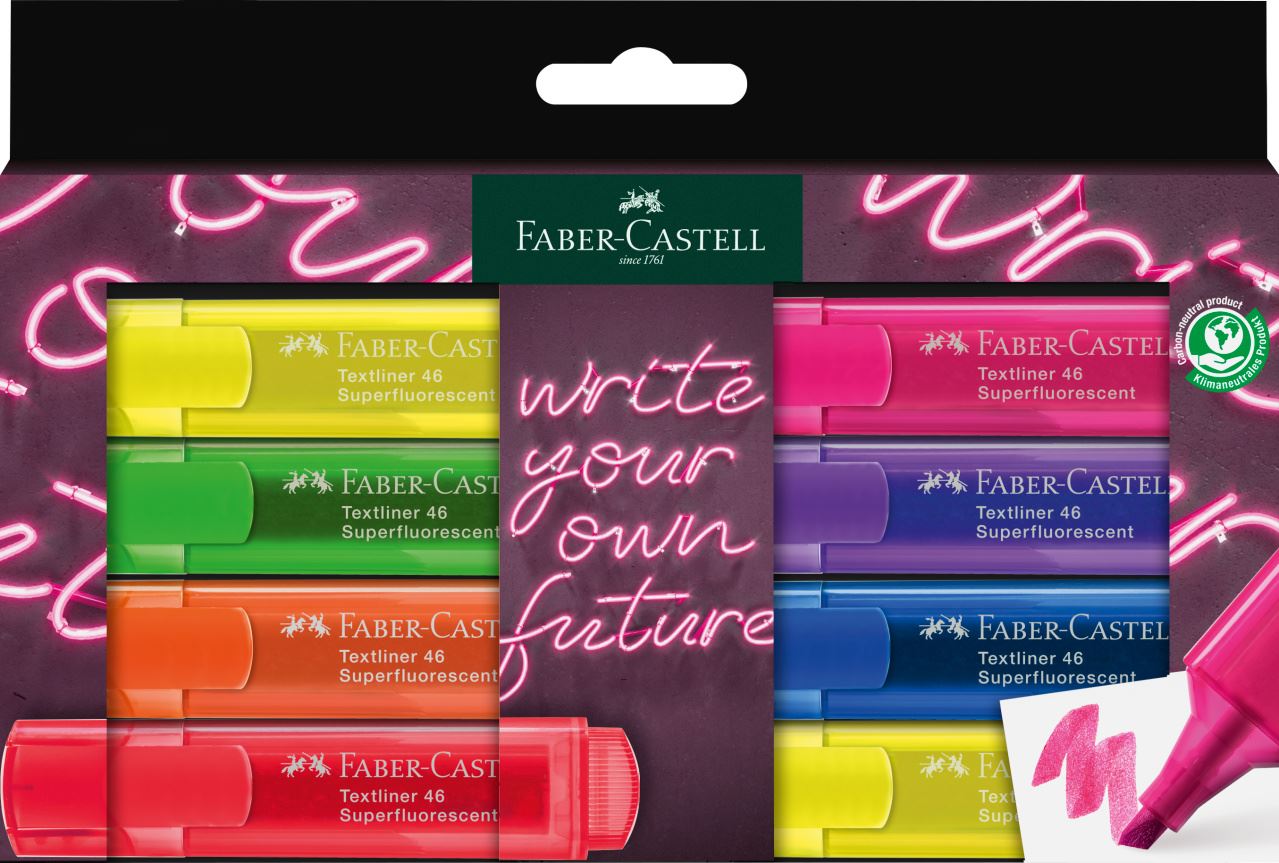 Faber-Castell - Textmarker TL 46 Neon 8er Etui GenZ